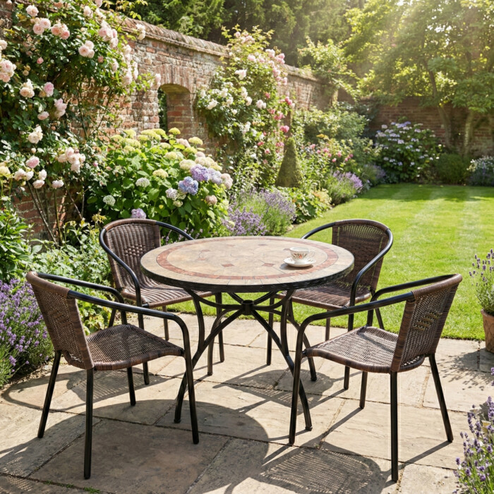 Richmond 91Cm Patio With 4 San Remo Chair Set picture 01 a garden lifestyle image