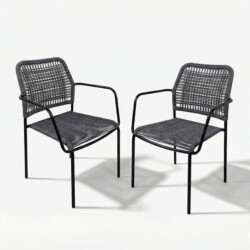 Rivella Chair Slate Grey Rope Pack Of 2 picture 02 a white background image