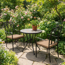 Tobarra 76Cm Bistro Table With 2 Ascot Chair Set picture 01 a garden lifestyle image