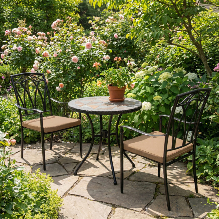 Tobarra 76Cm Bistro Table With 2 Ascot Chair Set picture 01 a garden lifestyle image