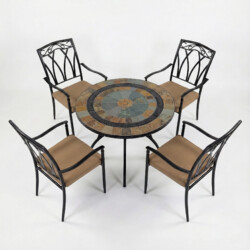 Villena 91Cm Patio Table With 4 Ascot Chair Set picture 02 a white background image