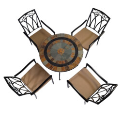 Villena 91Cm Patio Table With 4 Ascot Chair Set picture 03 a white background image