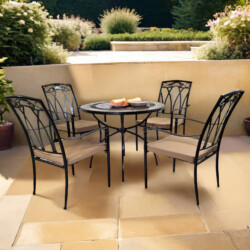 Villena 91Cm Patio Table With 4 Ascot Chair Set picture 08 a lifestyle image