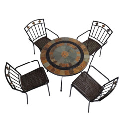 Villena 91Cm Patio Table With 4 Malaga Chair Set picture 03 a white background image
