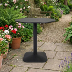 Albin 80 Round Table Black picture 21 a garden lifestyle image