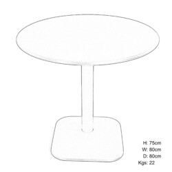 Albin 80 Round Table Nickel Grey picture 30 dimensions height 75cm x width 80cm x depth 80cm weight 22kg