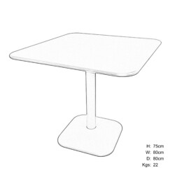 Albin 80 Square Table Nickel Grey picture 30 dimensions height 75cm x width 80cm x depth 80cm weight 22kg