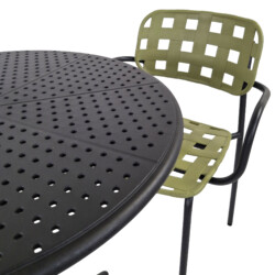 Bergen Bistro Table Black With 2 Karin Armchair Avocado Black Set picture 06 a detail image