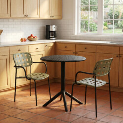 Bergen Bistro Table Black With 2 Karin Armchair Avocado Black Set picture 08 a lifestyle image