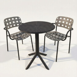 Bergen Bistro Table Black With 2 Karin Armchair Grey Black Set picture 02 a white background image