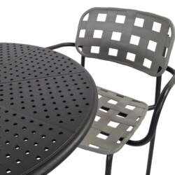 Bergen Bistro Table Black With 2 Karin Armchair Grey Black Set picture 06 a detail image