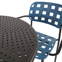 Bergen Bistro Table Black With 2 Karin Armchair Petrol Blue Black Set picture 06 a detail image