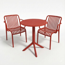 Bergen Bistro Table Chilli With 2 Alma Armchair Chilli Set picture 02 a white background image