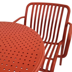 Bergen Bistro Table Chilli With 2 Alma Armchair Chilli Set picture 06 a detail image