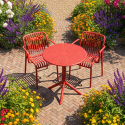 Bergen Bistro Table Chilli With 2 Alma Armchair Chilli Set picture 07 a detail image