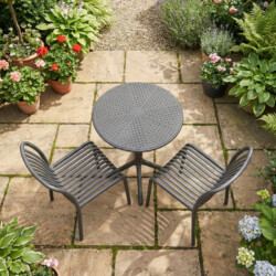 Bergen Bistro Table Nickel Grey With 2 Mia Bistro Chair Nickel Grey Set picture 07 a detail image