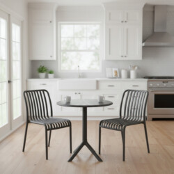Bergen Bistro Table Nickel Grey With 2 Mia Bistro Chair Nickel Grey Set picture 08 a lifestyle image
