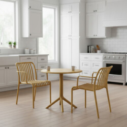 Bergen Bistro Table Saffron With 2 Alma Armchair Saffron Set picture 08 a lifestyle image