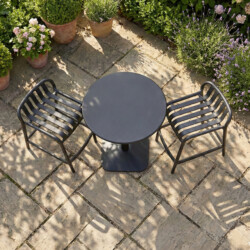 Emil 60 Round 2 Seat Bar Table Black With 2 Elsa Barstool Black Set picture 07 a detail image