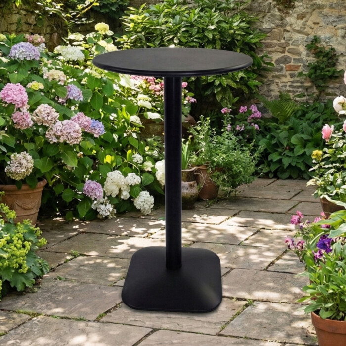 Emil 60 Round 2 Seat Bar Table Black picture 21 a garden lifestyle image