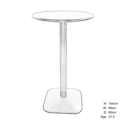 Emil 60 Round 2 Seat Bar Table Black picture 30 dimensions height 104cm x width 80cm x depth 80cm weight 23kg