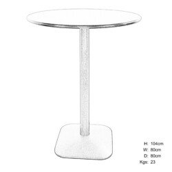 Emil 80 Round 4 Seat Bar Table Black picture 30 dimensions height 104cm x width 80cm x depth 80cm weight 23kg
