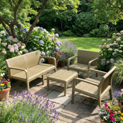 Freya Lounge Set Avocado Green picture 01 a garden lifestyle image