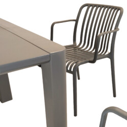 Henrik 100 Dining Table Nickel Grey With 4 Alma Armchair Nickel Grey Set picture 06 a detail image