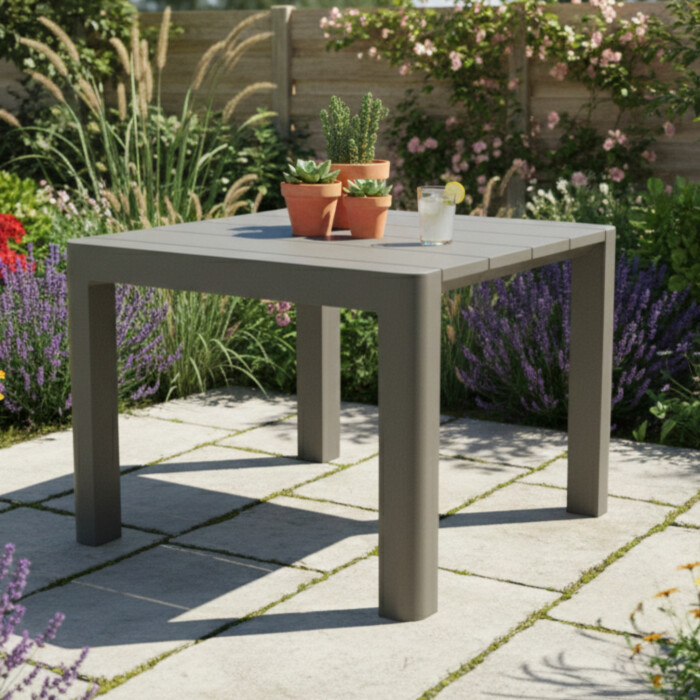 Henrik 100 Dining Table Nickel Grey picture 21 a garden lifestyle image