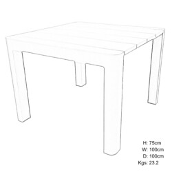 Henrik 100 Dining Table Nickel Grey picture 30 dimensions height 75cm x width 100cm x depth 100cm weight 23.2kg