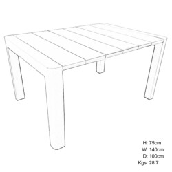 Henrik 140 Dining Table Nickel Grey picture 30 dimensions height 75cm x width 100cm x depth 100cm weight 23.2kg