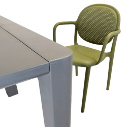 Henrik 220 Dining Table Nickel Grey With 8 Stina Armchair Avocado Set picture 06 a detail image
