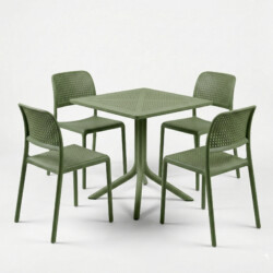 Clip 70Cm Table With 4 Bistrot Chair Set Olive picture 02 a white background image