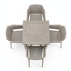 Clip 70Cm Table With 4 Net Chair Set Turtle Dove picture 03 a white background image