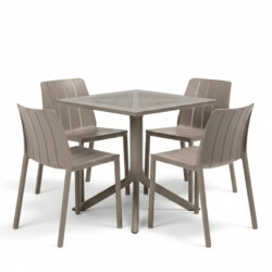 Clip 70Cm Table With 4 Tiberina Bistrot Chair Set Turtle Dove picture 02 a white background image