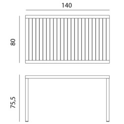 Cube Dining Table picture 30 dimensions height 75.5cm x width 140cm x depth 80cm weight 16.9kg