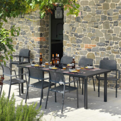 Libeccio Dining Table With 8 Bora Chair Set Anthracite picture 04 a detail image