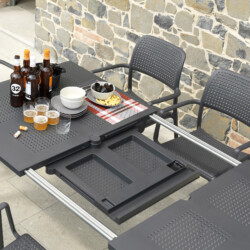 Libeccio Dining Table With 8 Bora Chair Set Anthracite picture 06 a detail image