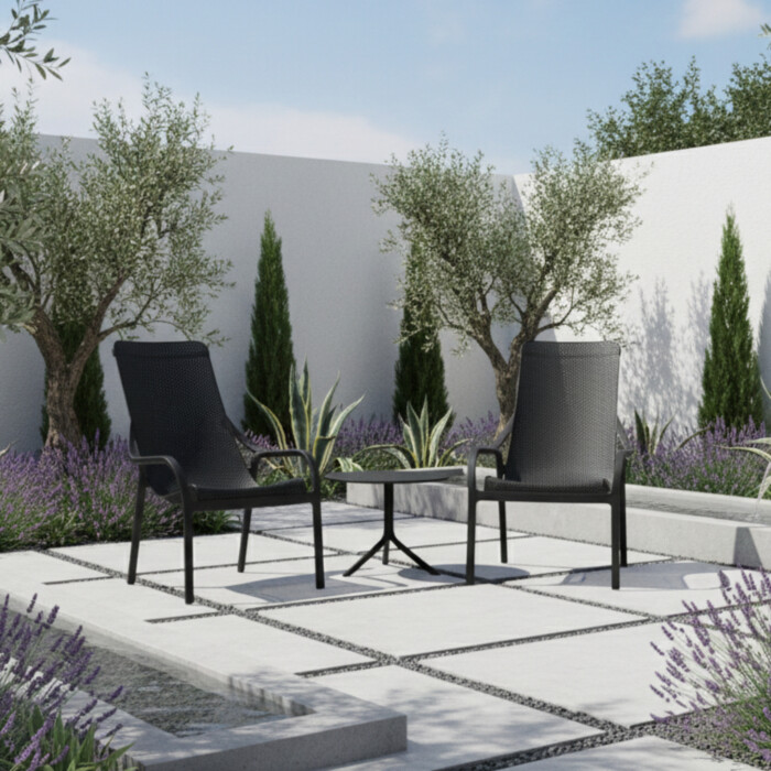 Step Low Table With 2 Net Lounge Chair Set Anthracite picture 01 a garden lifestyle image