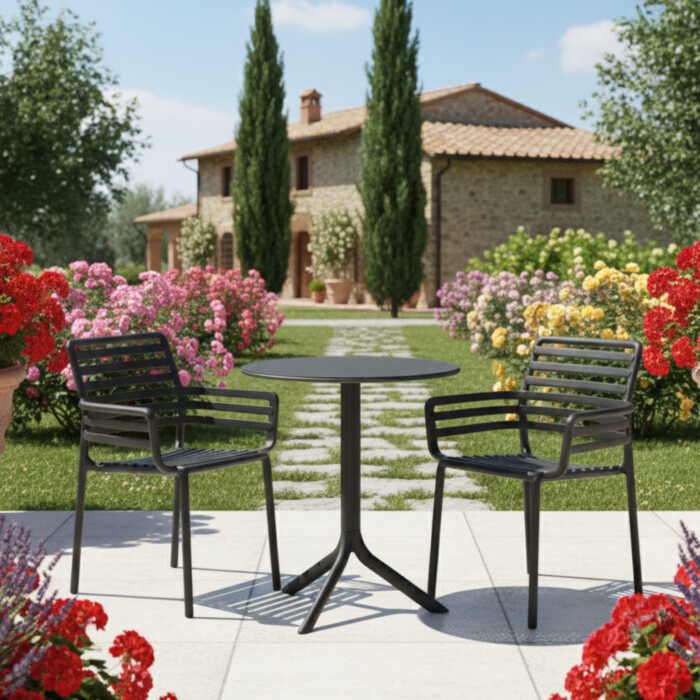 Step Table With 2 Doga Chair Set Anthracite picture 01 a garden lifestyle image