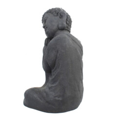 Buddha Crouching 58Cm Grey Charcoal Effect picture 03 a white background image