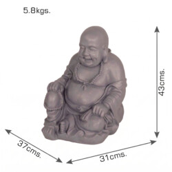 Buddhist Monk Sitting 43Cm Grey Shimmer picture 10 dimensions height 43cm x width 37cm x depth 31cm weight 5.8kg