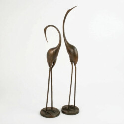 Contemporary Cranes Pair 90and76Cm Aluminium Dark Verdigris picture 02 a white background image