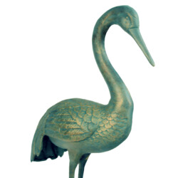 Cranes Pair 77and61Cm Aluminium Gold Verdigris picture 06 a detail image