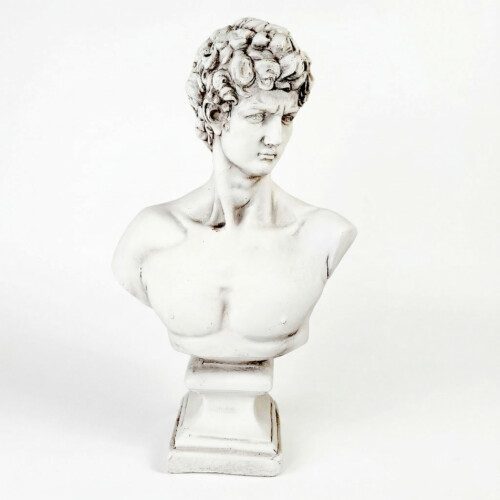 David Bust 59Cm White Stone Effect picture 02 a white background image