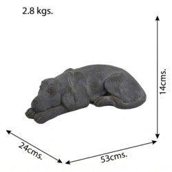 Dog Lying 15Cm Blue Iron Effect picture 10 dimensions height 14cm x width 24cm x depth 53cm weight 2.8kg