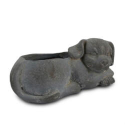 Dog Planter 15Cm Blue Iron Effect picture 02 a white background image