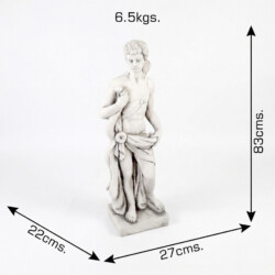 Hector Hunter Boy 83Cm White Stone Effect picture 10 dimensions height 83cm x width 27cm x depth 22cm weight 6.5kg