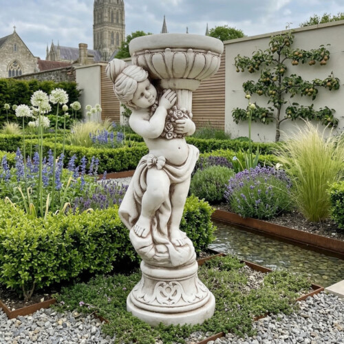 Janet Girl Planter 75Cm Antique Stone Effect picture 01 a garden lifestyle image