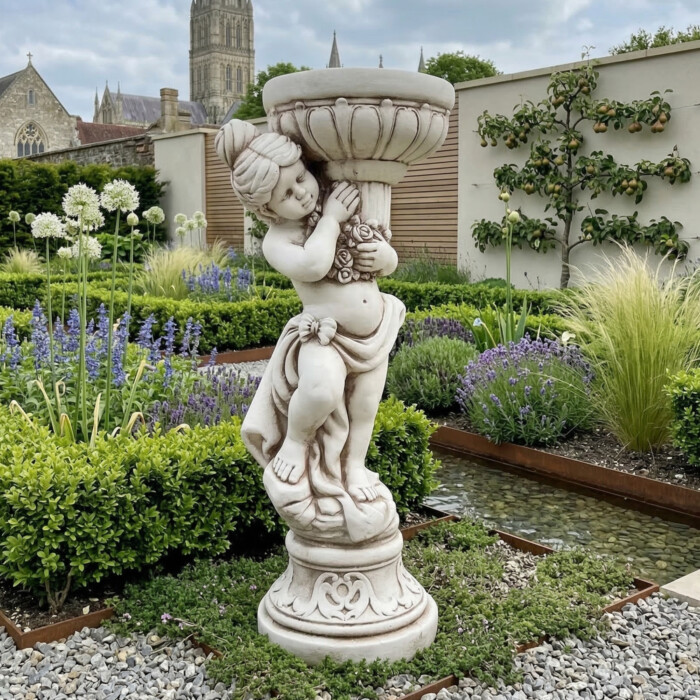 Janet Girl Planter 75Cm Antique Stone Effect picture 01 a garden lifestyle image